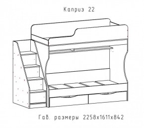 КАПРИЗ-22 Кровать двухъярусная 800 настил ЛДСП в Златоусте - zlatoust.mebel24.online | фото 2