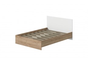 Кровать Эконом 1400 (Дуб крафт золотой/Белый текстурный) в Златоусте - zlatoust.mebel24.online | фото