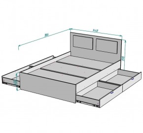 Кровать Ольга L35 (1400) 4 ящика в Златоусте - zlatoust.mebel24.online | фото 2