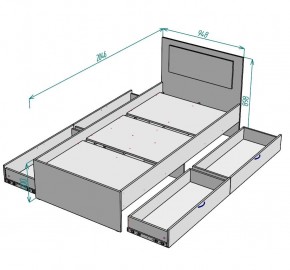 Кровать Ольга L38 (900) 4 ящика в Златоусте - zlatoust.mebel24.online | фото 2