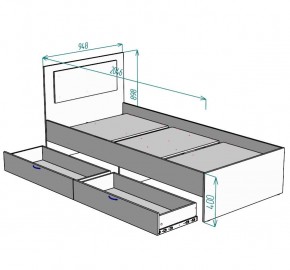 Кровать Ольга L48 (900) 2 ящика в Златоусте - zlatoust.mebel24.online | фото 2