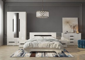 Кровать Вега 1,4 + основание (Крафт белый - Венге) в Златоусте - zlatoust.mebel24.online | фото 3