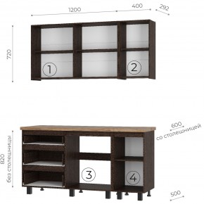 Кухня Энигма 1.6 м (венге/дуб каньон) в Златоусте - zlatoust.mebel24.online | фото 4