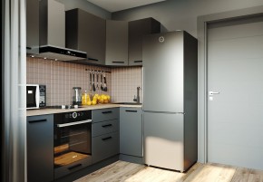 Кухня угловая Антрацит 2200х1000 (Стол. 38мм) в Златоусте - zlatoust.mebel24.online | фото 1