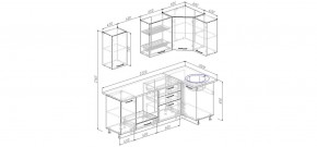 Кухня угловая Антрацит 2200х1000 (Стол. 38мм) в Златоусте - zlatoust.mebel24.online | фото 2