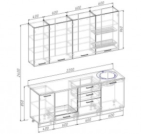 Кухонный гарнитур Демо 2200 (Стол. 26мм) в Златоусте - zlatoust.mebel24.online | фото 2