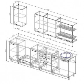 Кухонный гарнитур Капри 2800 (Стол. 26мм) в Златоусте - zlatoust.mebel24.online | фото 2