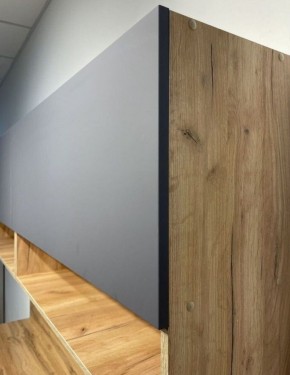 Кухонный гарнитур «Монако» 2.0 м Серия 2 МДФ с фрезеровкой (Дуб Золотой/Графит) в Златоусте - zlatoust.mebel24.online | фото 6