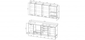 Кухонный гарнитур Санторини 2200 h 950 (Стол. 38мм) в Златоусте - zlatoust.mebel24.online | фото 2