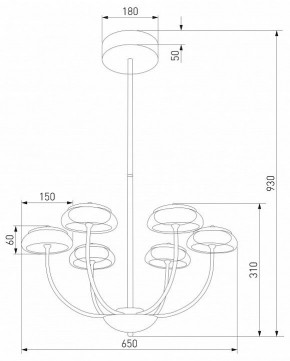 Люстра на штанге Eurosvet Fungo 50388 LED черный в Златоусте - zlatoust.mebel24.online | фото 4