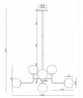 Люстра на штанге Maytoni Erich MOD221-PL-08-G в Златоусте - zlatoust.mebel24.online | фото 6