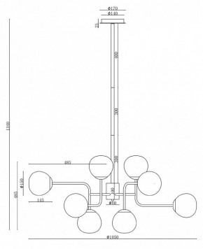 Люстра на штанге Maytoni Erich MOD221-PL-12-N в Златоусте - zlatoust.mebel24.online | фото 3