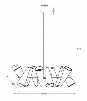 Люстра на штанге Maytoni Giro MOD095PL-10BS в Златоусте - zlatoust.mebel24.online | фото 2