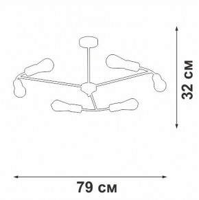 Люстра на штанге Vitaluce V3025 V3025-1/6PL в Златоусте - zlatoust.mebel24.online | фото 2