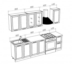 МИЛАНО Кухонный гарнитур 2,0 м Компоновка №1 (Орех) в Златоусте - zlatoust.mebel24.online | фото 3