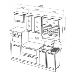 МИЛАНО Кухонный гарнитур 2,2 м Компоновка №3 (Орех) в Златоусте - zlatoust.mebel24.online | фото 2