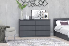 МС "Хилтон" Комод №5 1400 (6 ящ.) графит в Златоусте - zlatoust.mebel24.online | фото