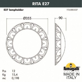 Накладной светильник Fumagalli Rita 1T3.000.000.AYE27 в Златоусте - zlatoust.mebel24.online | фото 2