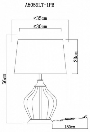 Настольная лампа декоративная Arte Lamp Baymont A5059LT-1PB в Златоусте - zlatoust.mebel24.online | фото 3