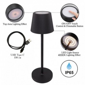 Настольная лампа декоративная Arte Lamp Fuyue A1616LT-1BK в Златоусте - zlatoust.mebel24.online | фото 3