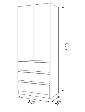 ПАРУС Шкаф 2-х ств. 800 в Златоусте - zlatoust.mebel24.online | фото 3