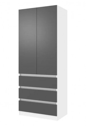 ПАРУС Шкаф 2-х ств. 800 (белый/графит) в Златоусте - zlatoust.mebel24.online | фото