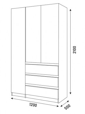 ПАРУС Шкаф 3-х ств. 1200 в Златоусте - zlatoust.mebel24.online | фото 3