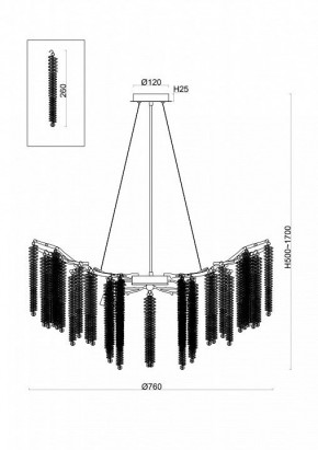 Подвесная люстра Freya Mineral FR1010PL-10G в Златоусте - zlatoust.mebel24.online | фото 2