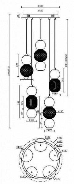 Подвесная люстра Maytoni Drop MOD273PL-L80CH3K в Златоусте - zlatoust.mebel24.online | фото 3