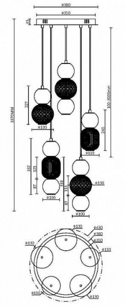 Подвесная люстра Maytoni Drop MOD273PL-L80G3K в Златоусте - zlatoust.mebel24.online | фото 2