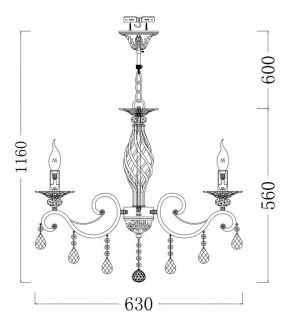 Подвесная люстра Maytoni Grace ARM247-06-G в Златоусте - zlatoust.mebel24.online | фото 3