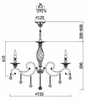 Подвесная люстра Maytoni Grace RC247-PL-08-R в Златоусте - zlatoust.mebel24.online | фото 3