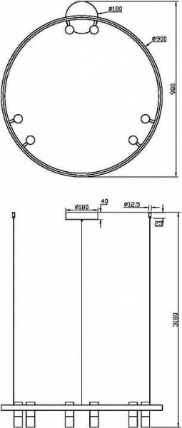 Подвесная люстра Maytoni Halo MOD102PL-L42BK в Златоусте - zlatoust.mebel24.online | фото 4