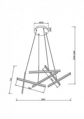 Подвесная люстра Maytoni Line MOD016PL-L80GK в Златоусте - zlatoust.mebel24.online | фото 4