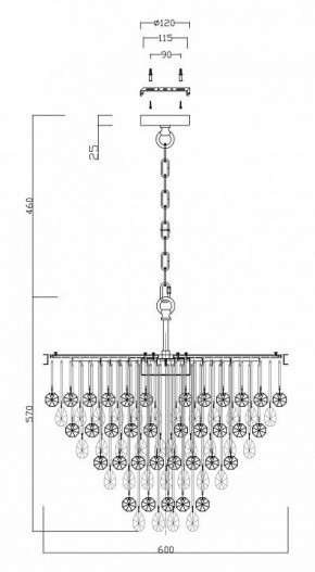 Подвесная люстра Maytoni Linn MOD091PL-07CH в Златоусте - zlatoust.mebel24.online | фото 4