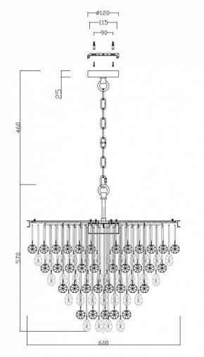 Подвесная люстра Maytoni Linn MOD091PL-07G в Златоусте - zlatoust.mebel24.online | фото 5