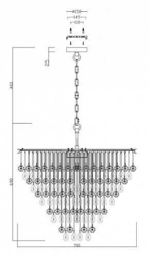 Подвесная люстра Maytoni Linn MOD091PL-09CH в Златоусте - zlatoust.mebel24.online | фото 3
