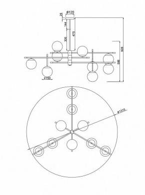 Подвесная люстра Maytoni Nostalgia MOD048PL-09G в Златоусте - zlatoust.mebel24.online | фото 3