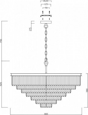 Подвесная люстра Maytoni Revero MOD085PL-16BS в Златоусте - zlatoust.mebel24.online | фото 4