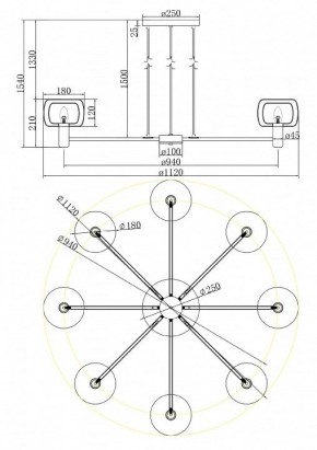 Подвесная люстра Maytoni Vision MOD411PL-08G в Златоусте - zlatoust.mebel24.online | фото 4