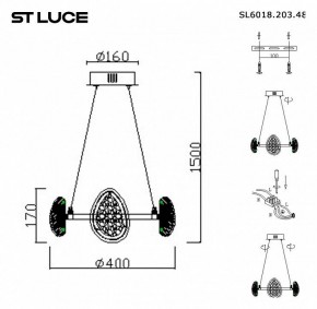 Подвесная люстра ST-Luce Enigma SL6018.203.48 в Златоусте - zlatoust.mebel24.online | фото 4