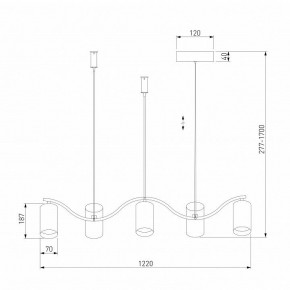 Подвесной светильник Eurosvet Spacer 90103/5 матовый серый/золото в Златоусте - zlatoust.mebel24.online | фото 3