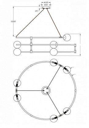 Подвесной светильник Maytoni Balance MOD317PL-06B в Златоусте - zlatoust.mebel24.online | фото 3