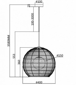 Подвесной светильник Maytoni CANE MOD204PL-01B в Златоусте - zlatoust.mebel24.online | фото 3