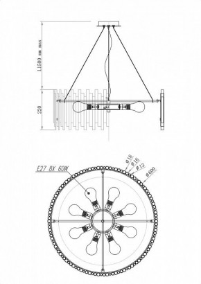 Подвесной светильник Maytoni Coliseo MOD135PL-08BS в Златоусте - zlatoust.mebel24.online | фото 5