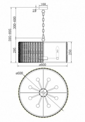 Подвесной светильник Maytoni Facet MOD094PL-08CH в Златоусте - zlatoust.mebel24.online | фото 3