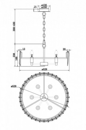 Подвесной светильник Maytoni Puntes MOD043PL-06G в Златоусте - zlatoust.mebel24.online | фото 4