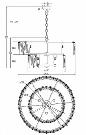 Подвесной светильник Maytoni Puntes MOD043PL-12CH в Златоусте - zlatoust.mebel24.online | фото 3