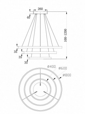 Подвесной светильник Maytoni Rim MOD058PL-L100BS4K в Златоусте - zlatoust.mebel24.online | фото 6