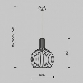 Подвесной светильник Maytoni Roots MOD194PL-01W в Златоусте - zlatoust.mebel24.online | фото 3